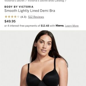 victoria secret lined black 34B demi